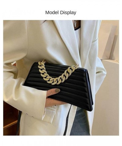 Women's Chain Shoulder Crossbody Wallet Quilted Small Square Shoulder Bag Elegant Women's Handbag Clutch Heise $21.44 Totes