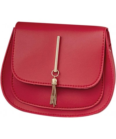 Lady Shoulder Bag Ladies Shoulder Bags Sling Bag for Women Womens Shoulder Handbags Pu Shoulder Bag Red $7.17 Shoulder Bags