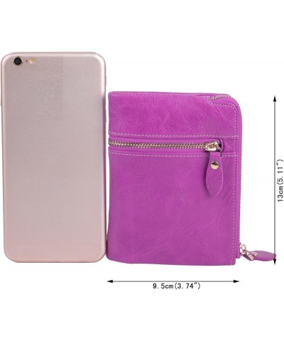 Women's Genuine Leather Ti-fold Wallet Billfold with ID Window and Credit Card Holder S1993 Light Purple $8.54 Wallets