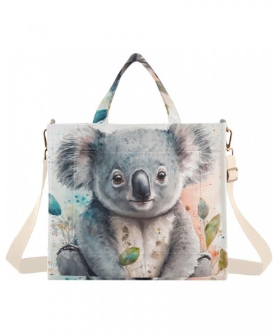 Watercolor Koala Tote Bag Corduroy Tote Bag Women Shoulder Handbags with Etachable Shoulder Strap $18.80 Totes