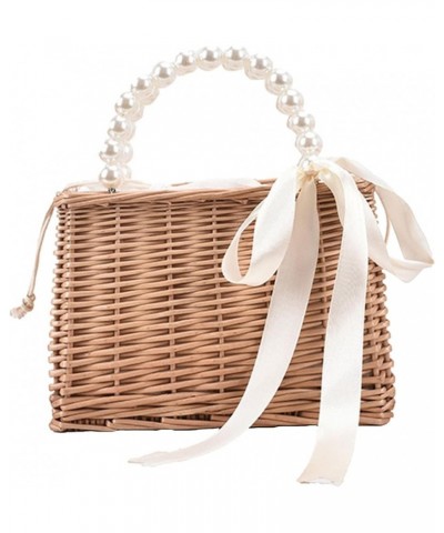 Handwoven, Basket Organizer Box Handbag Parties Photo Props Pearl Handle $9.12 Handbags