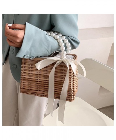 Handwoven, Basket Organizer Box Handbag Parties Photo Props Pearl Handle $9.12 Handbags