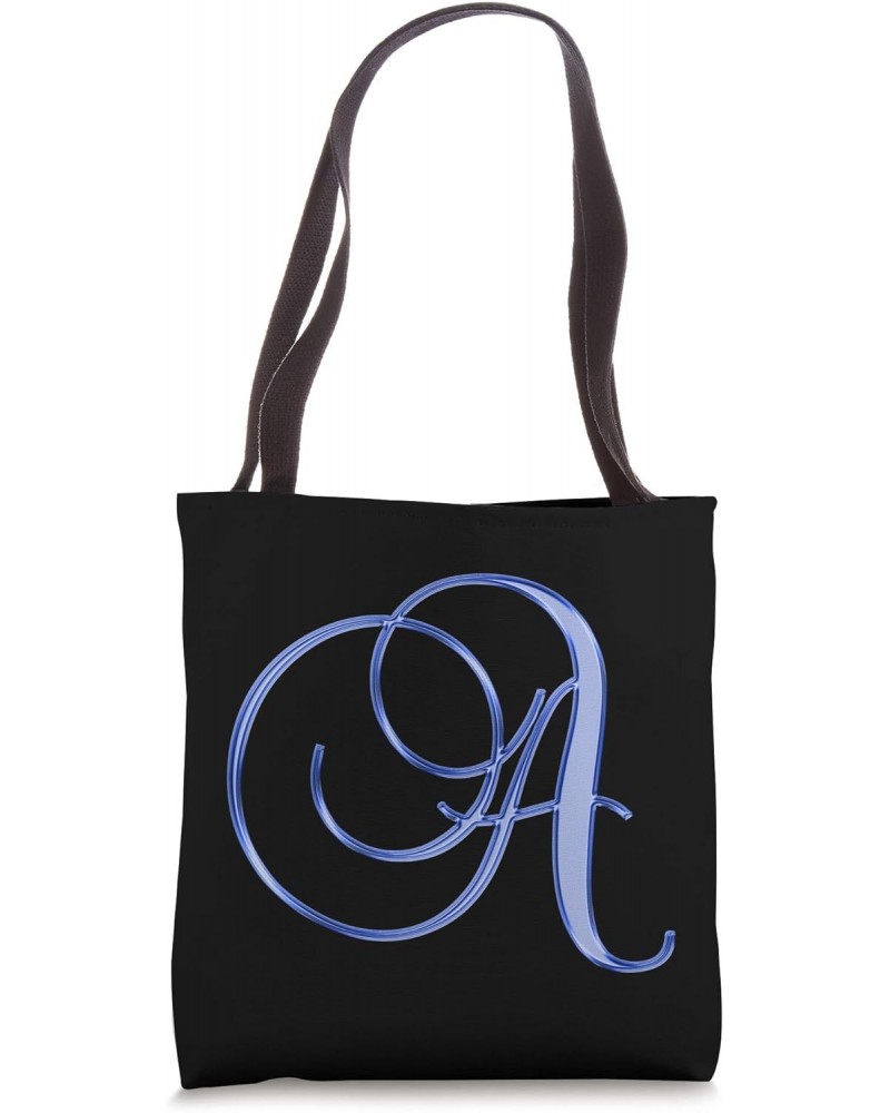 A Blue Black Navy Royal Yellow Initial Monogram Letter Name Tote Bag $12.02 Totes