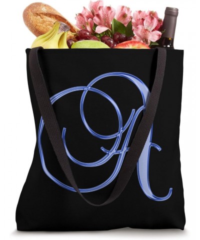 A Blue Black Navy Royal Yellow Initial Monogram Letter Name Tote Bag $12.02 Totes