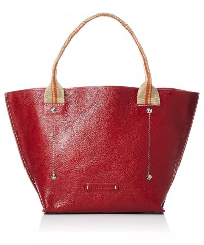 Vessetta Leather Shopping Tote Inner Bag Red $91.76 Totes