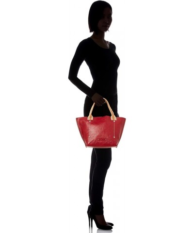 Vessetta Leather Shopping Tote Inner Bag Red $91.76 Totes