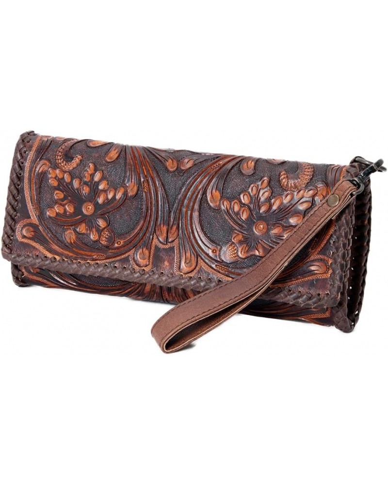 Wallet Hand Tooled Genuine Leather Western Women Bag | Handbag Purse | Women Wallet | Wristlet Wallet | Travel Wallet | Leath...