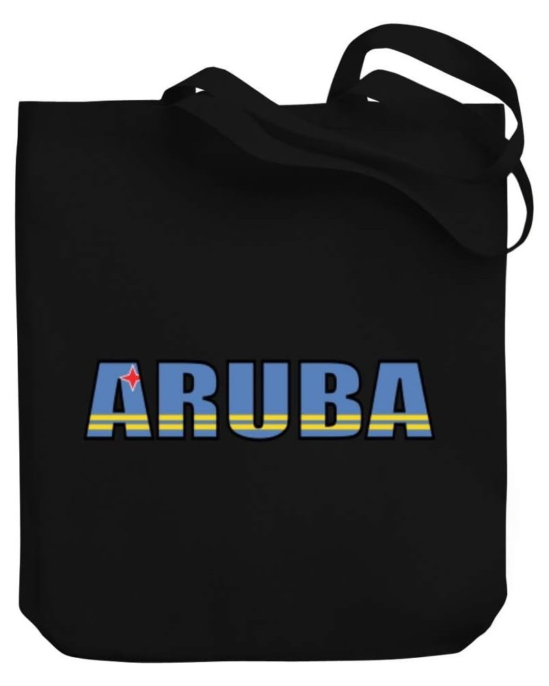 Aruba Flag Font Canvas Tote Bag 10.5" x 16" x 4 $19.20 Totes