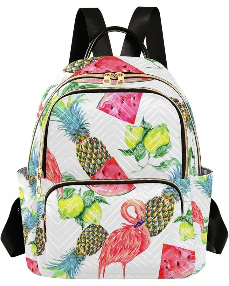 Women Backpack Flamingo Pineapple Lime Watermelon Anti-Theft Travel Backpack with Luggage Belt Lightweight Handbag Lady Purse...