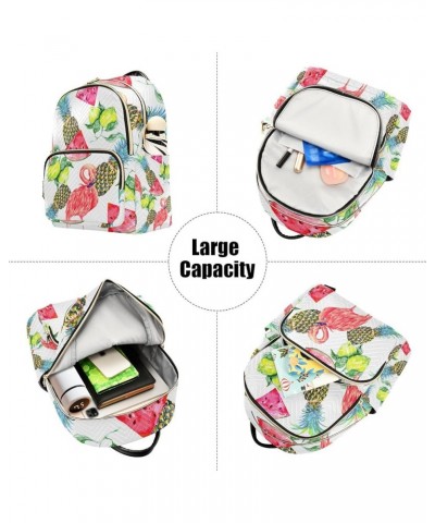 Women Backpack Flamingo Pineapple Lime Watermelon Anti-Theft Travel Backpack with Luggage Belt Lightweight Handbag Lady Purse...