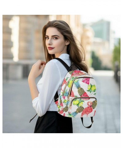 Women Backpack Flamingo Pineapple Lime Watermelon Anti-Theft Travel Backpack with Luggage Belt Lightweight Handbag Lady Purse...