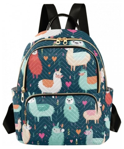 Small Backpack Purse for Women, Colorful Alpacas Travel Bag Casual Daypack Shoulder Bag Medium $17.28 Backpacks