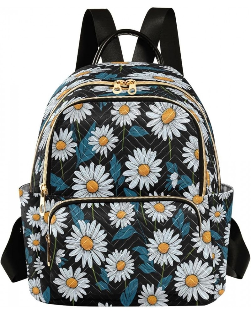 Fashion Backpack Mini Backpack Purse Casual Daily Backpack Blue Daisy for Travel for College Work Small $15.04 Backpacks