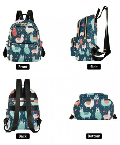 Small Backpack Purse for Women, Colorful Alpacas Travel Bag Casual Daypack Shoulder Bag Medium $17.28 Backpacks