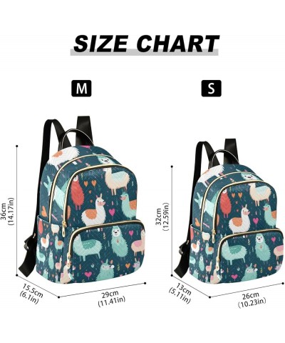 Small Backpack Purse for Women, Colorful Alpacas Travel Bag Casual Daypack Shoulder Bag Medium $17.28 Backpacks