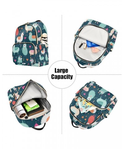 Small Backpack Purse for Women, Colorful Alpacas Travel Bag Casual Daypack Shoulder Bag Medium $17.28 Backpacks