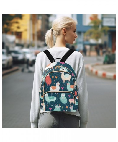 Small Backpack Purse for Women, Colorful Alpacas Travel Bag Casual Daypack Shoulder Bag Medium $17.28 Backpacks