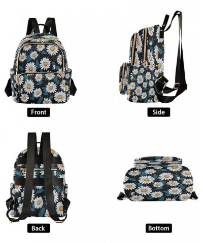 Fashion Backpack Mini Backpack Purse Casual Daily Backpack Blue Daisy for Travel for College Work Small $15.04 Backpacks