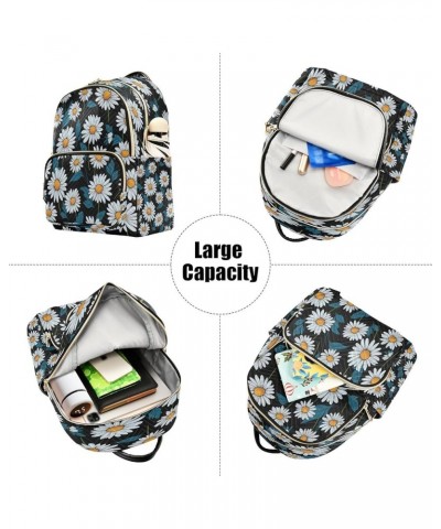 Fashion Backpack Mini Backpack Purse Casual Daily Backpack Blue Daisy for Travel for College Work Small $15.04 Backpacks