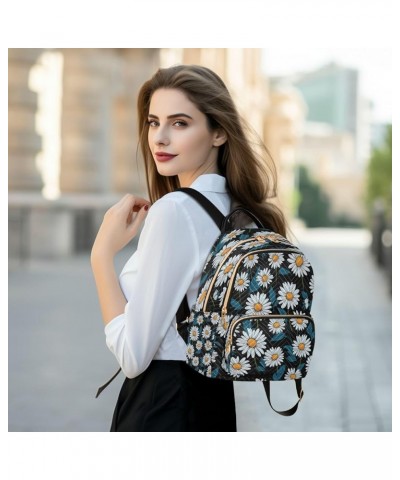 Fashion Backpack Mini Backpack Purse Casual Daily Backpack Blue Daisy for Travel for College Work Small $15.04 Backpacks