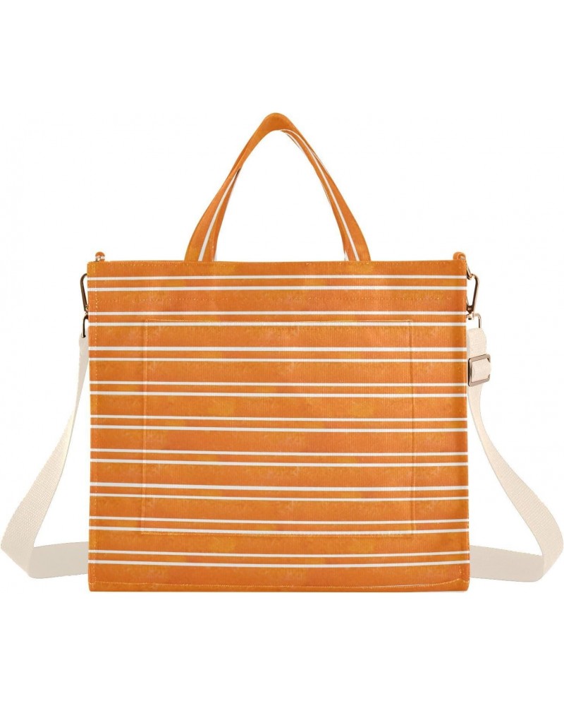 Beautiful Orange Stripes Corduroy Tote Bag for Women Hobo Crossbody Bag Purse Stylish Shoulder Handbag Messenger Bags, S $10....