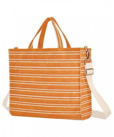 Beautiful Orange Stripes Corduroy Tote Bag for Women Hobo Crossbody Bag Purse Stylish Shoulder Handbag Messenger Bags, S $10....