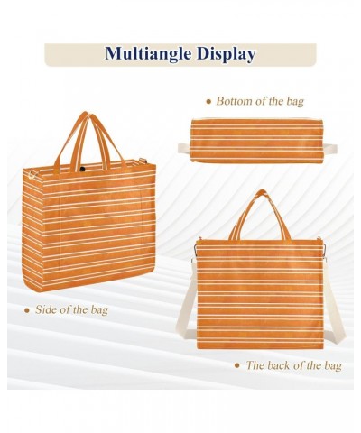 Beautiful Orange Stripes Corduroy Tote Bag for Women Hobo Crossbody Bag Purse Stylish Shoulder Handbag Messenger Bags, S $10....