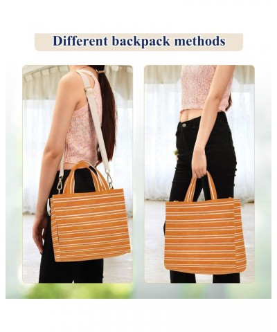 Beautiful Orange Stripes Corduroy Tote Bag for Women Hobo Crossbody Bag Purse Stylish Shoulder Handbag Messenger Bags, S $10....