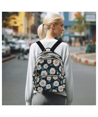 Fashion Backpack Mini Backpack Purse Casual Daily Backpack Blue Daisy for Travel for College Work Small $15.04 Backpacks