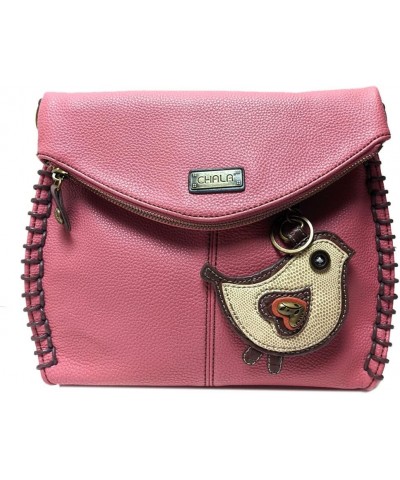 Charming Crossbody Bag With Flap Top | Flap and Zipper Cross-Body Purse or Shoulder Handbag with Metal Chain - Pink Coin Purs...