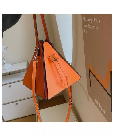 Women's Handbags Triangle Stereoscopic Shoulder Crossbody Bag Suitable for Traveling Shopping (black) Orange $22.76 Totes