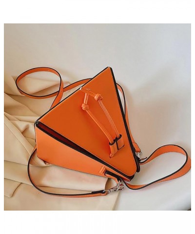 Women's Handbags Triangle Stereoscopic Shoulder Crossbody Bag Suitable for Traveling Shopping (black) Orange $22.76 Totes