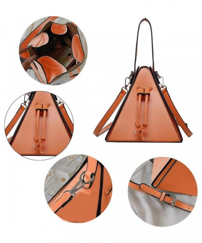 Women's Handbags Triangle Stereoscopic Shoulder Crossbody Bag Suitable for Traveling Shopping (black) Orange $22.76 Totes