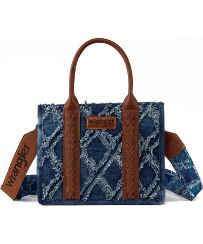 Wrangler Tote Bag Western Purses for Women Shoulder Boho Aztec Handbags Angel Denim Jean- Wide Strap M $26.30 Hobo Bags