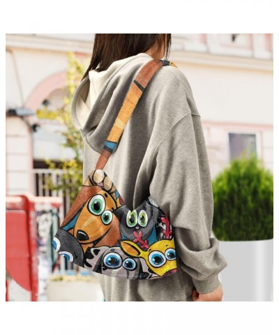 Cats Dogs Deer Furry Tote Bag for Women Crossbody Bag Shoulder Purse Handbag Furry Purse with Zipper for Fall $9.03 Totes