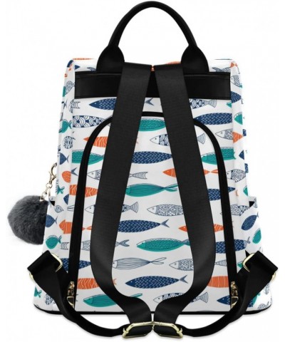 Tropical Cartoon Fish Backpack Purse for Women Travel Bag Anti Theft Back Pack Fashion Shoulder Bag with Adjustable Straps $1...