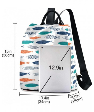 Tropical Cartoon Fish Backpack Purse for Women Travel Bag Anti Theft Back Pack Fashion Shoulder Bag with Adjustable Straps $1...