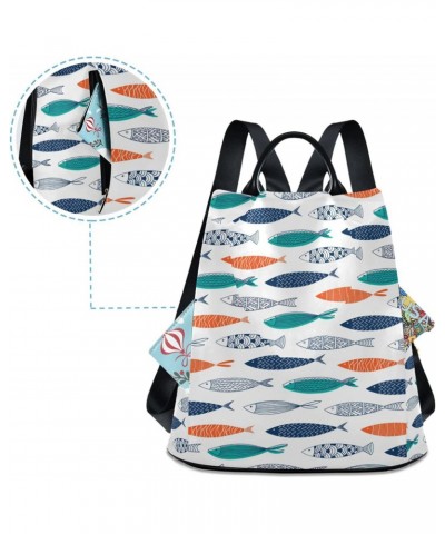 Tropical Cartoon Fish Backpack Purse for Women Travel Bag Anti Theft Back Pack Fashion Shoulder Bag with Adjustable Straps $1...