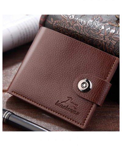 Travel Neck Wallet Pockets Credit Leather Holder ID Bifold Purse Card Men Business Wallet Wallet Smart Wallet Coffee-d One Si...