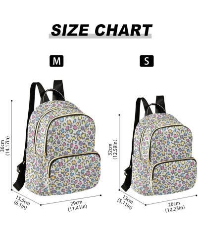 Leopard Print Design in Pastel Rainbow Colors Women Backpack Purse Shoulder Bag Color Small $14.19 Backpacks