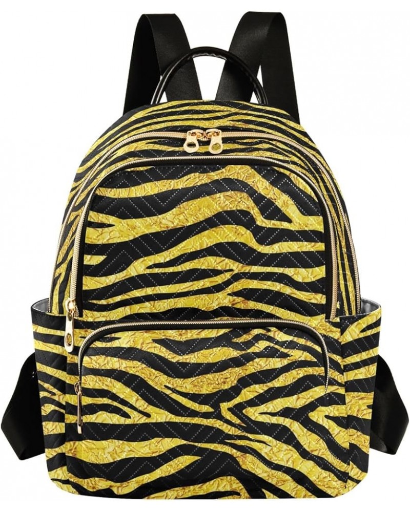 Travel Backpack Purse for Women Fashion Anti-theft Work Casual Yellow Zebra Stripes Daypack Shoulder Bag Medium Size Small $1...