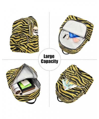 Travel Backpack Purse for Women Fashion Anti-theft Work Casual Yellow Zebra Stripes Daypack Shoulder Bag Medium Size Small $1...