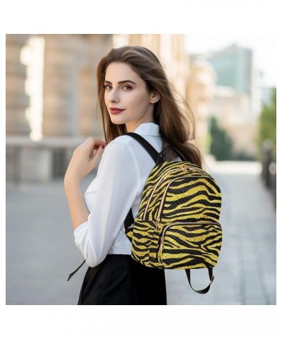 Travel Backpack Purse for Women Fashion Anti-theft Work Casual Yellow Zebra Stripes Daypack Shoulder Bag Medium Size Small $1...