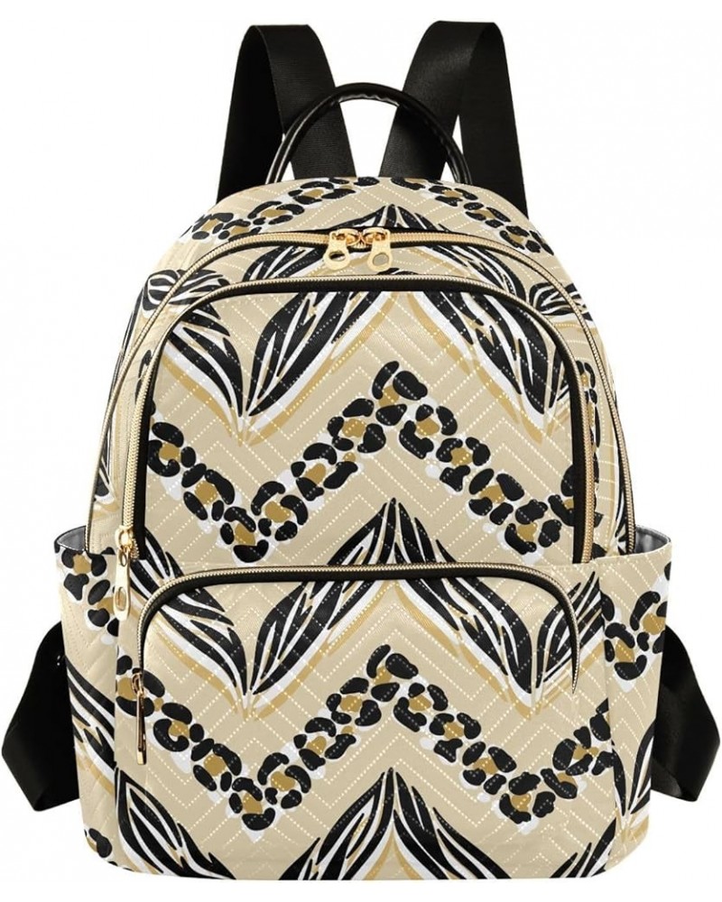 Zebra Or Tiger and Leopard Print Chevron Casual Fashion Polyester Travel Rucksack Shoulder Bag Color Medium $15.17 Backpacks