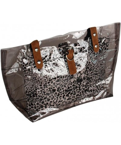 [Lucky Gray] Leopard Double Handle Leatherette Satchel Bag Handbag Purse Casual Styling $11.95 Satchels