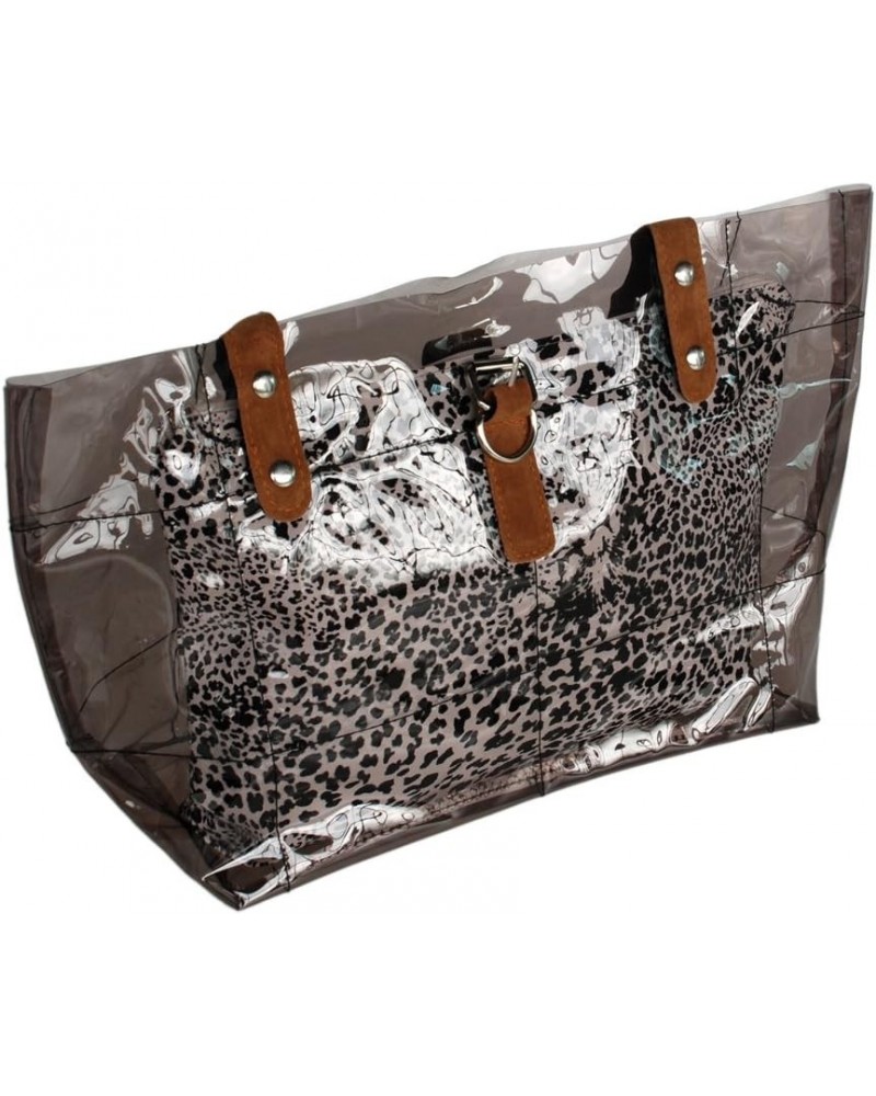 [Lucky Gray] Leopard Double Handle Leatherette Satchel Bag Handbag Purse Casual Styling $11.95 Satchels