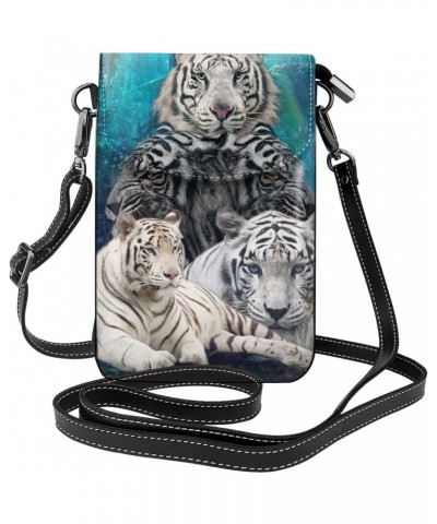 Tiger, Forest Women'S Leather Flip Phone Bag, Small Crossbody Bag Card Holder Wallet Phone Case $18.51 Crossbody Bags