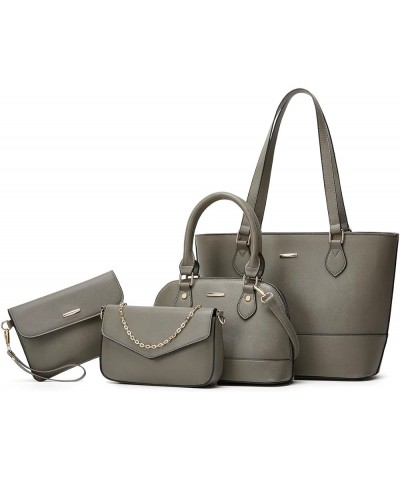 Women Fashion Shoulder Handbags Wallet Tote Bag Top Handle Satchel Hobo with Zipper Closure Set 2325-modern Grey $13.01 Totes