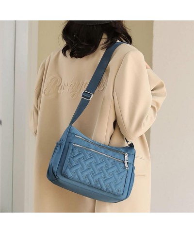 Women Crossbody Bag Quilted Large Capacity Travel Shoulder Messenger Bag Multi Pockets Handbag Purse Satche Dark Blue $13.08 ...