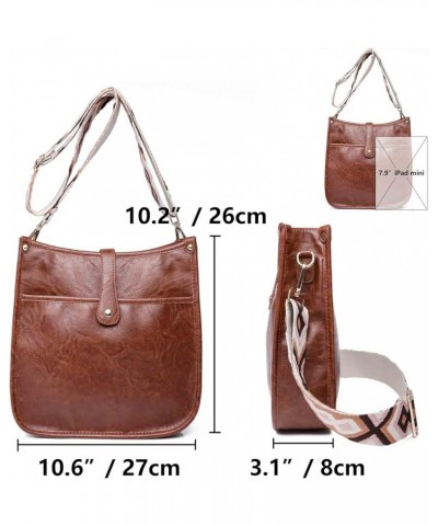 Leopard Strap Crossbody Shoulder Bag for Women Ladies Causal Satchel Hobo Bag Messenger Bag Vegan PU Leather Classic Brown $1...